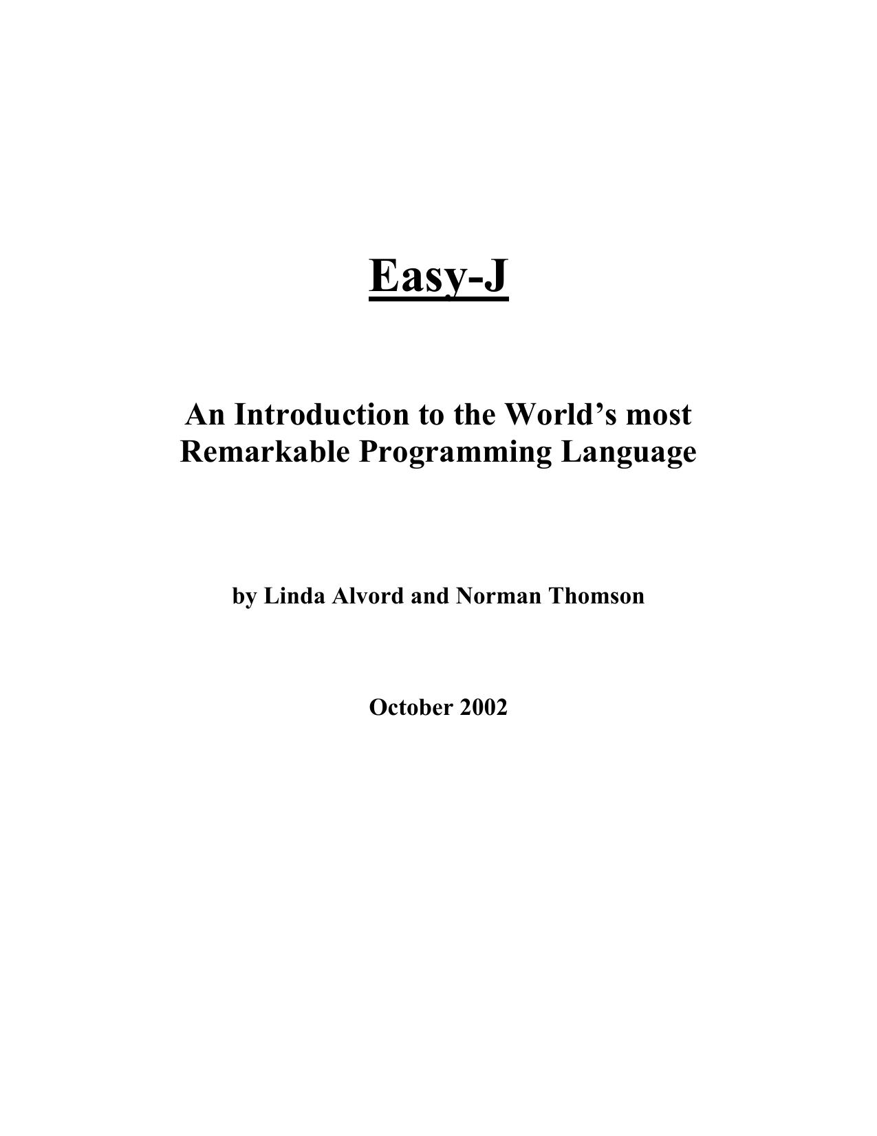 Easy-J by Alvord L. Thomson N.J