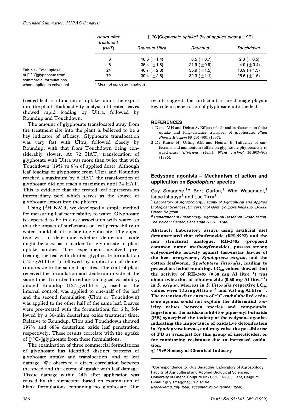 Ecdysone agonists mechanism of action and application on Spodoptera species by Unknown