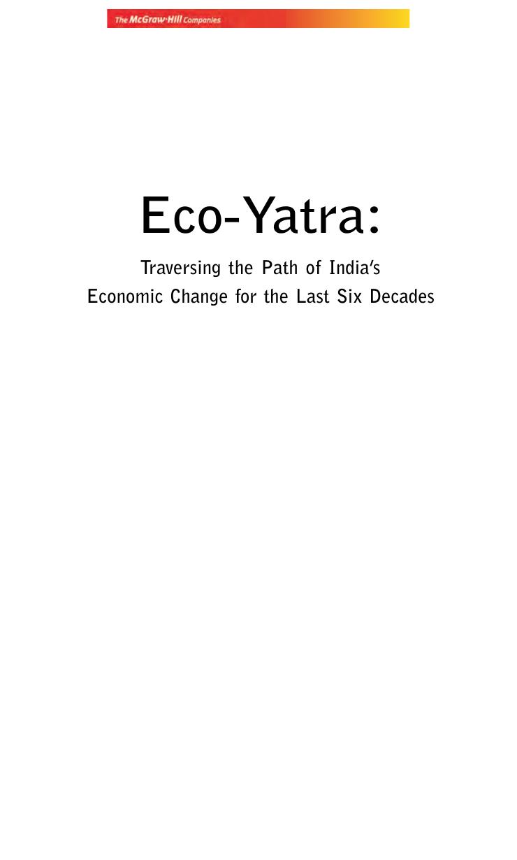 Eco-yatra : traversing the path of India's economic change for the last six decades by Prosenjit Das Gupta