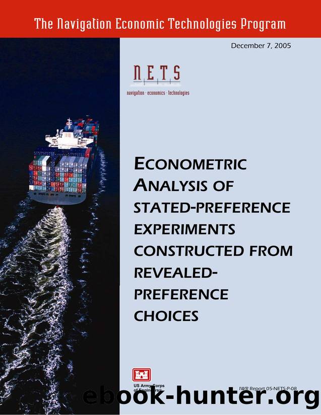 Econometric Analysis of Stated- Preference Experiments Constructed from revealed preference choices by Keith Hofseth & U.S. Department of the army corps of engineers