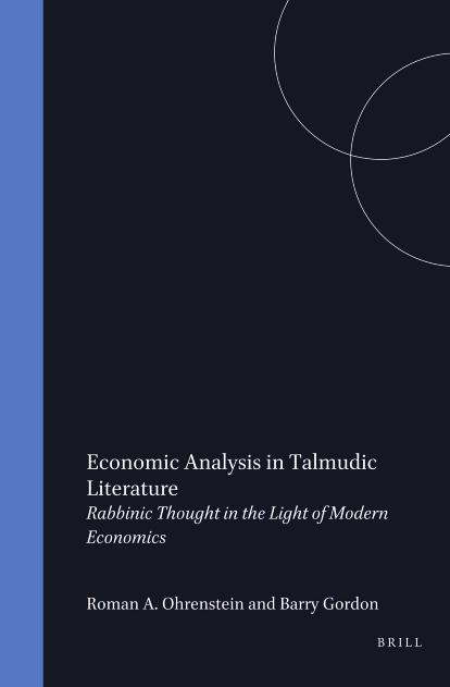 Economic Analysis in Talmudic Literature by Barry Gordon;Roman A. Ohrenstein;