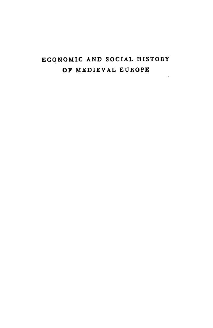 Economic and Social History of Medieval Europe by Henri Pirenne