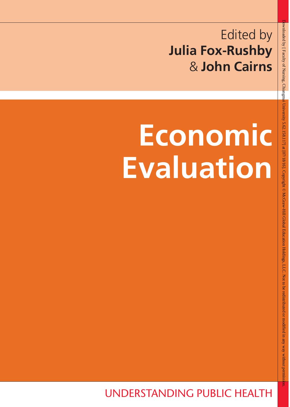 Economic evaluation by Cairns John; Fox-Rushby Julia A