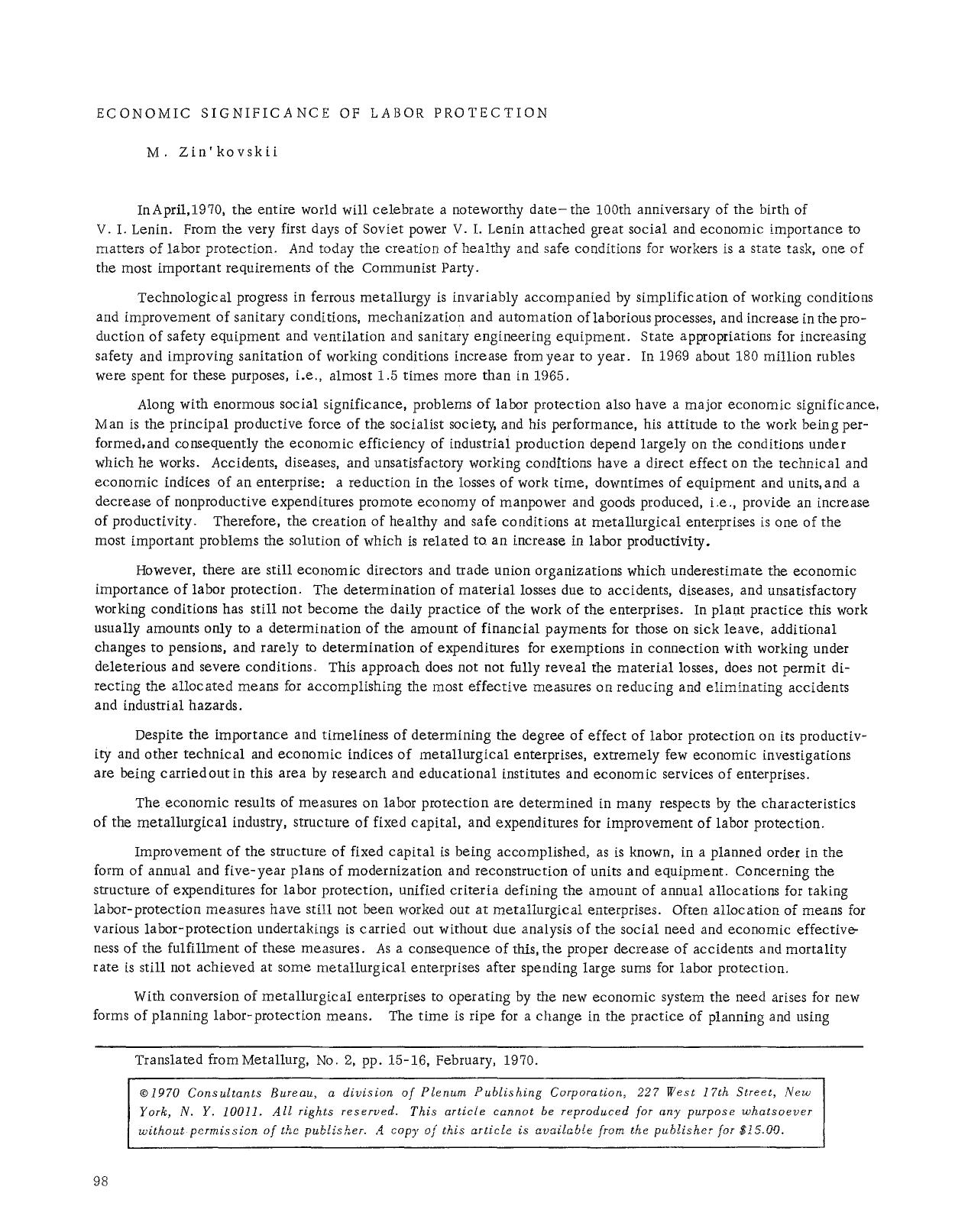 Economic significance of labor protection by Unknown