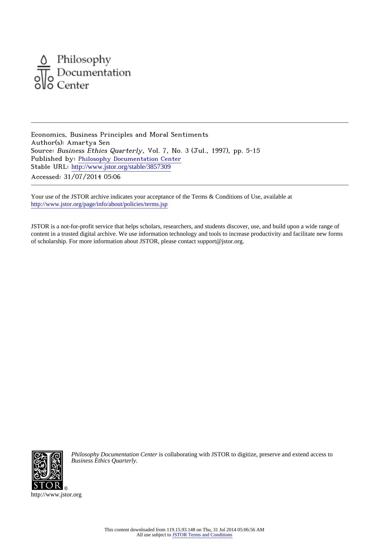 Economics, Business Principles and Moral Sentiments by Economics Business Principles & Moral Sentiments