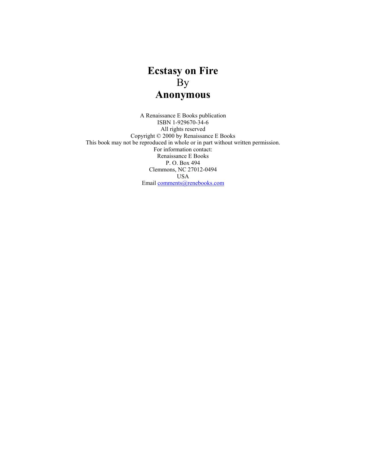 Ecstasy on Fire by Anonymous