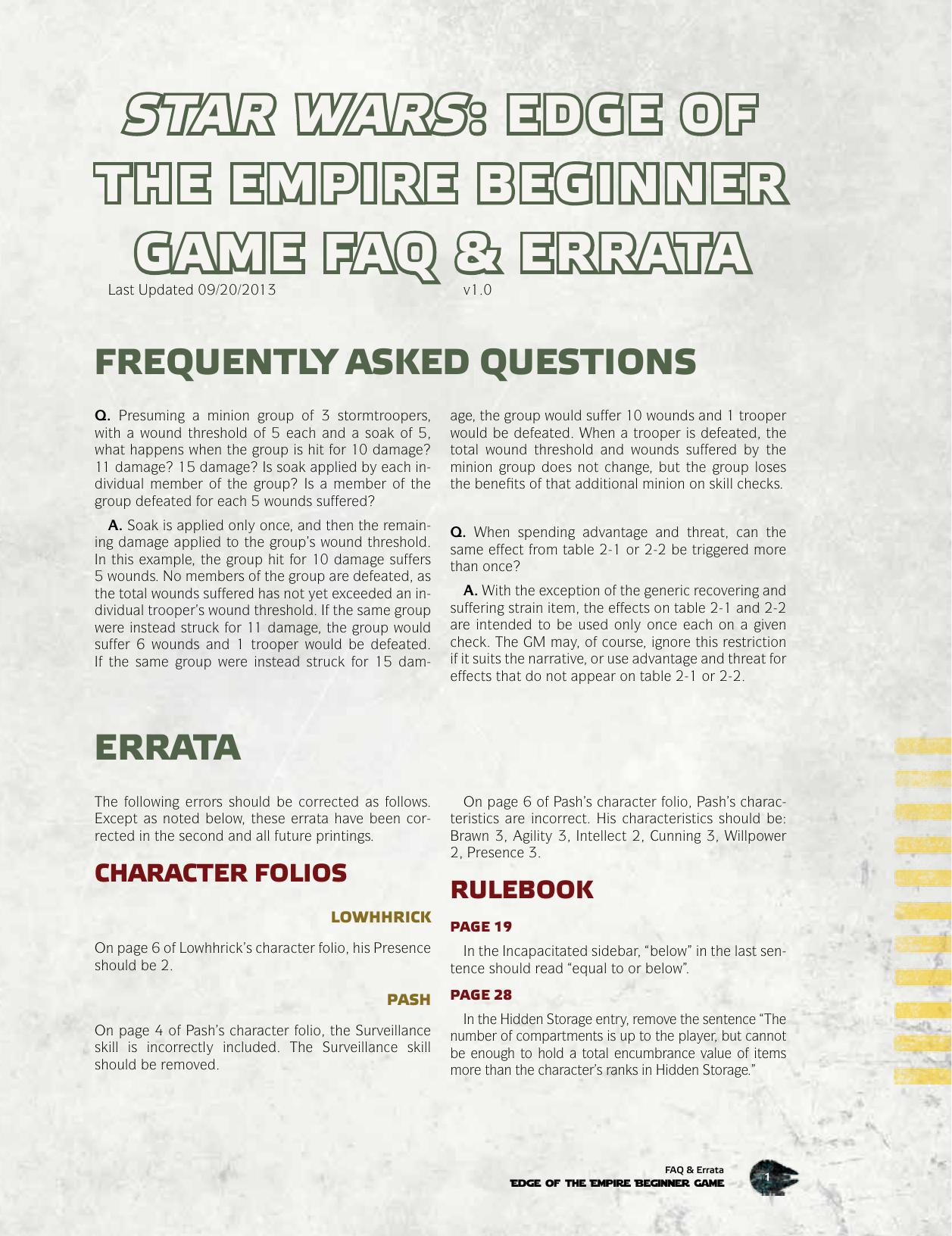Edge of the Empire Beginner FAQ by Unknown