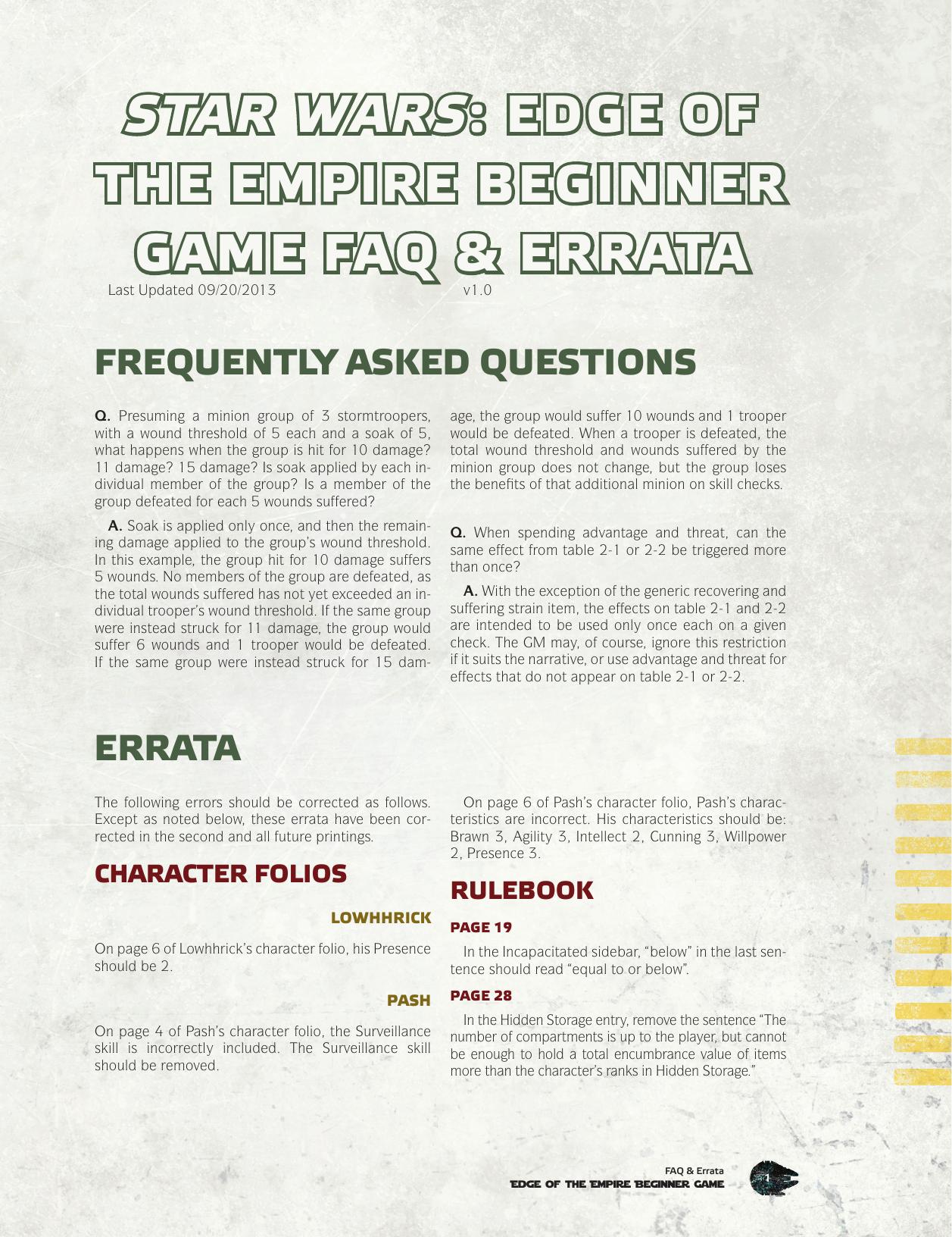 Edge of the Empire by Beginner Game (SWE01) FAQ v1.0