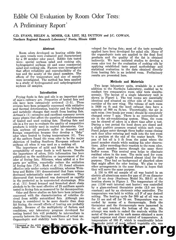 Edible oil evaluation by room odor tests: A preliminary report by Unknown