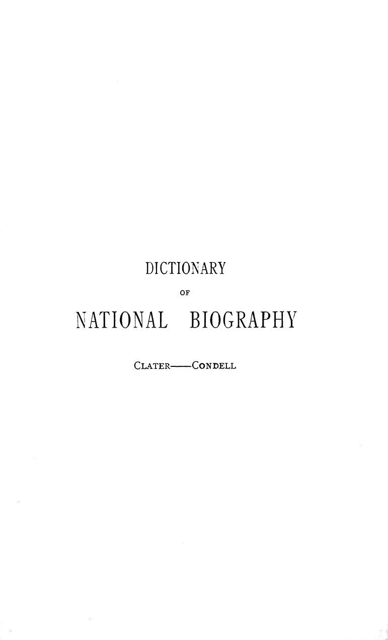Edited BY Leslie Stephen - Dictionary of national biography clater - condell. vol. 11 by 1887