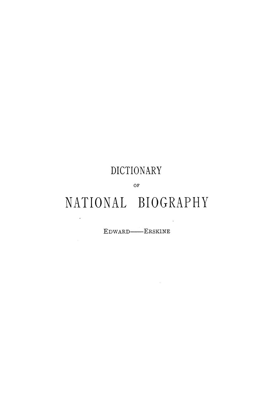 Edited BY Leslie Stephen - Dictionary of national biography edward - erskine. vol. 17 by 1889