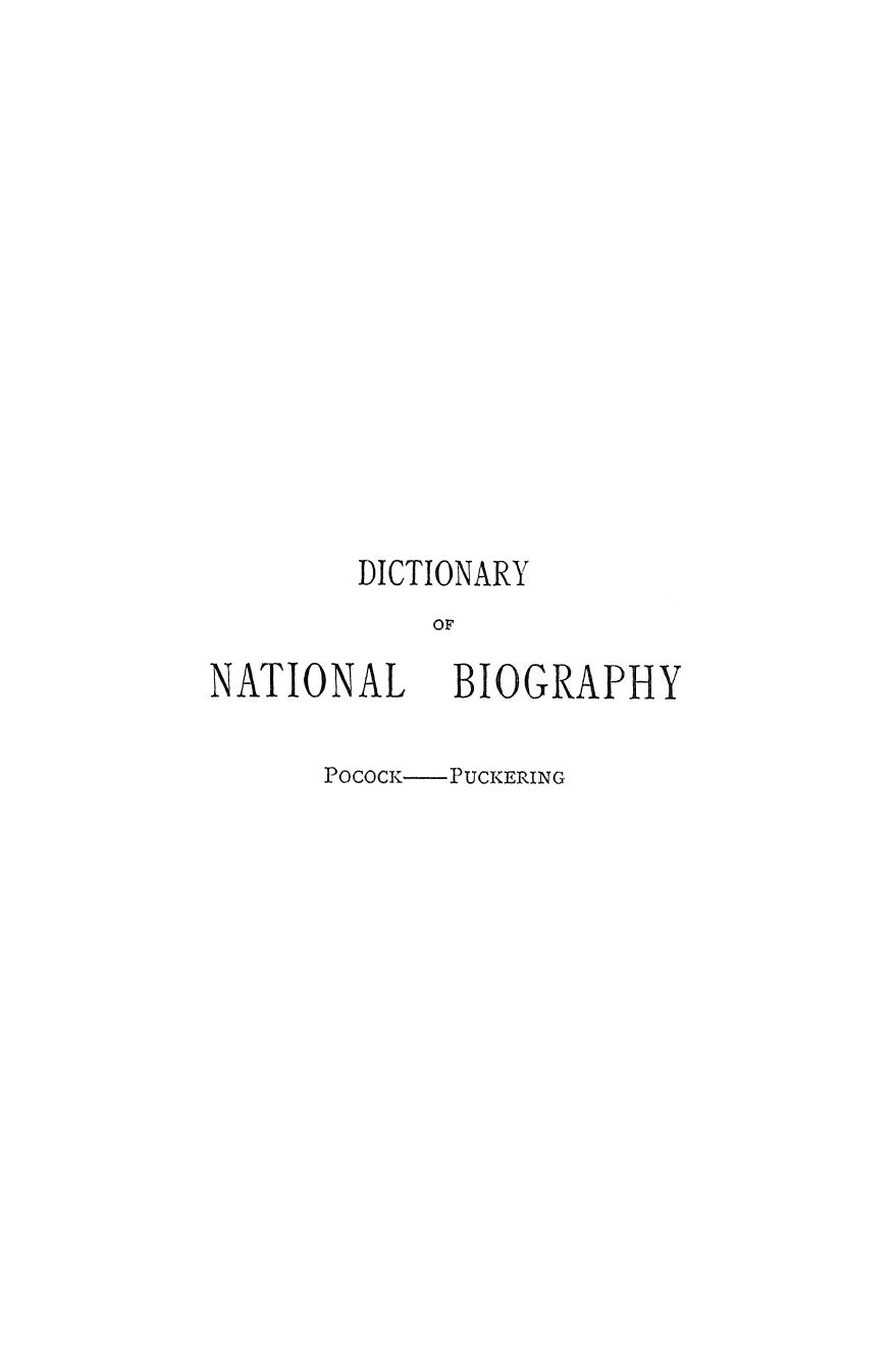Edited BY Sidney LEE - Dictionary of national biography pocock - puckering. vol. 46 by 1896