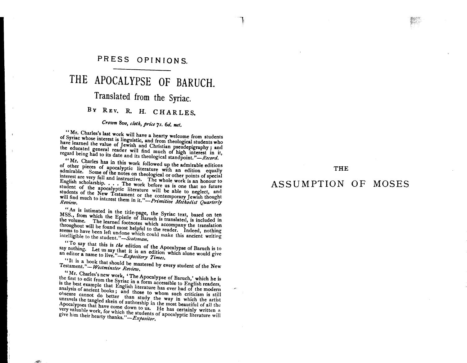 Edited WITH Introduction - The assumption of moses by 1897
