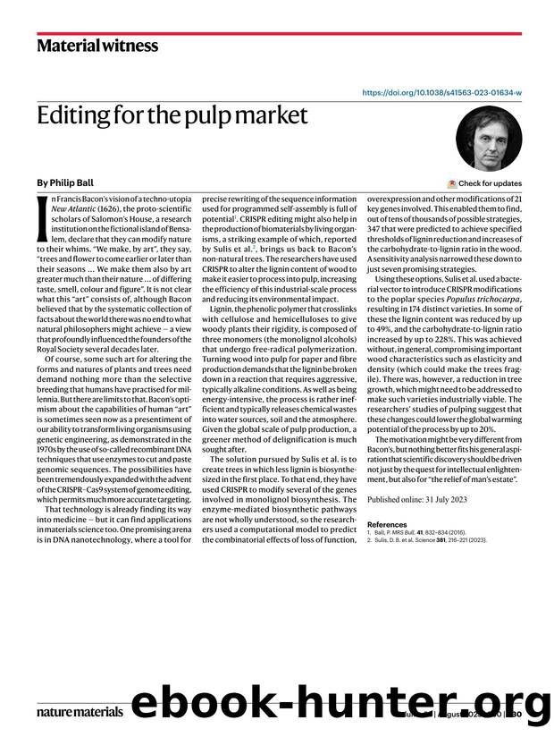 Editing for the pulp market by Philip Ball