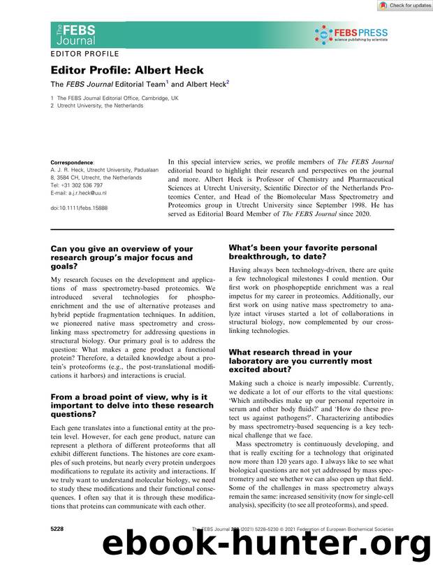 Editor Profile: Albert Heck by Unknown