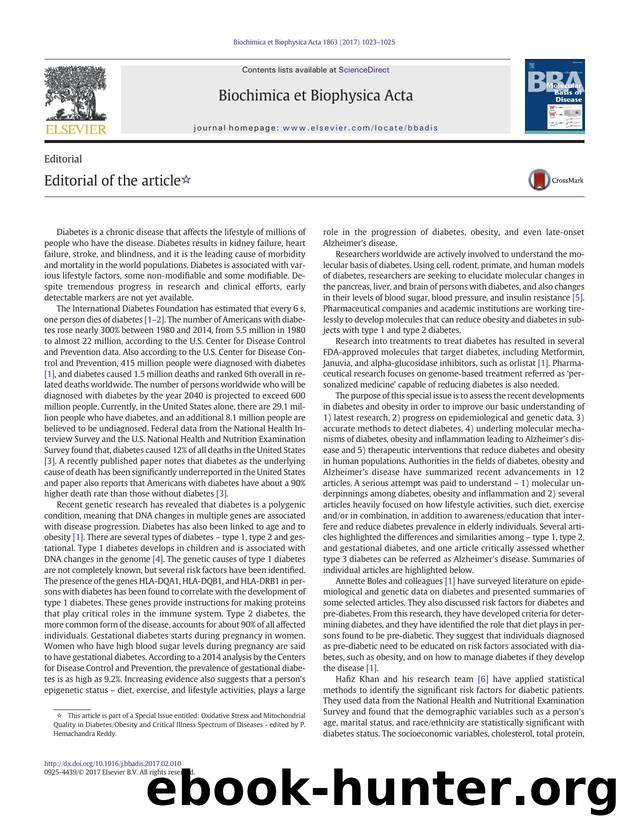 Editorial of the article by P. Hemachandra Reddy