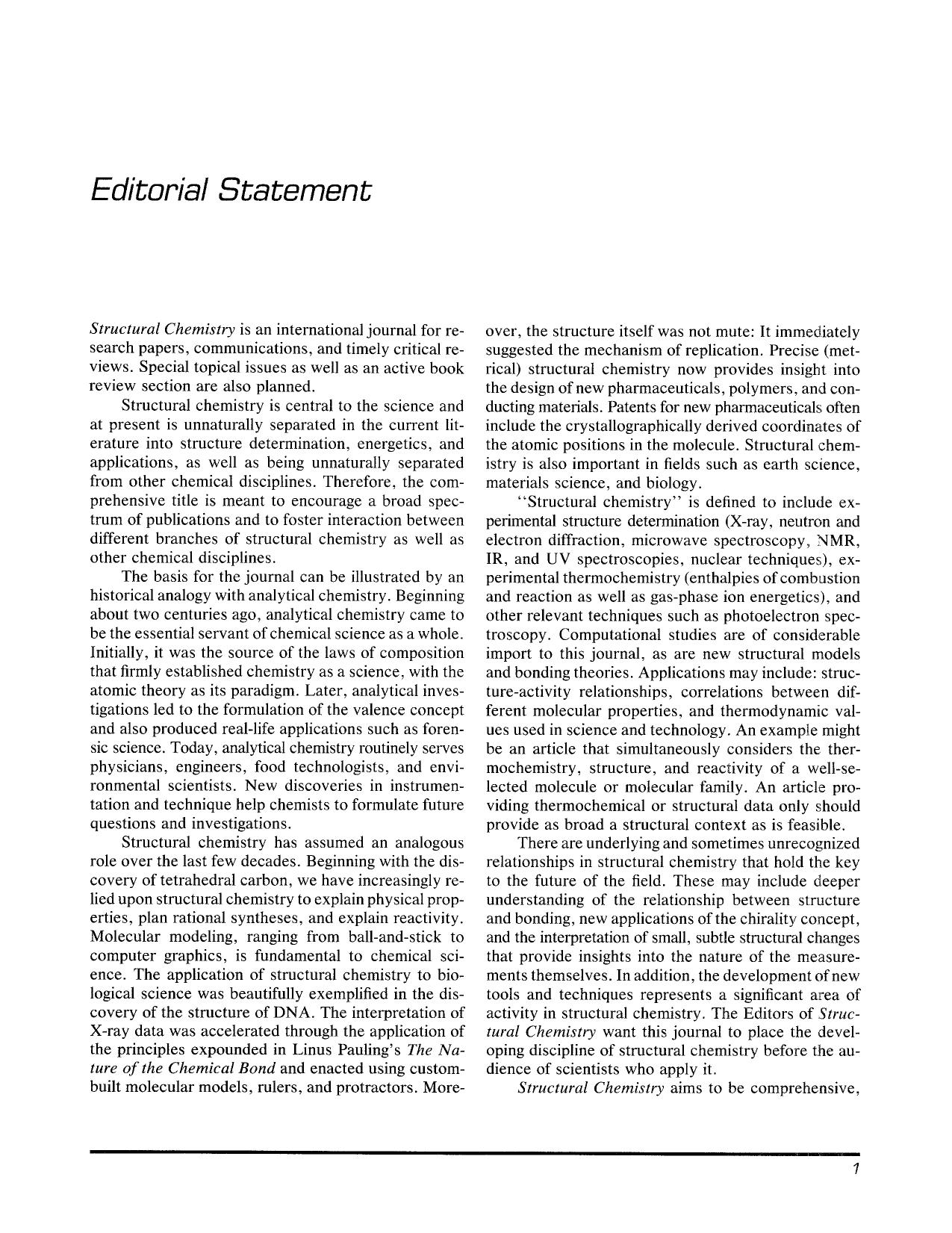 Editorial statement by Unknown