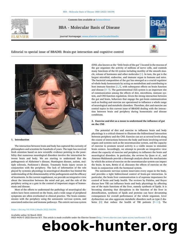 Editorial to special issue of BBADIS: Brain-gut interaction and cognitive control by Fernando Gomez-Pinilla