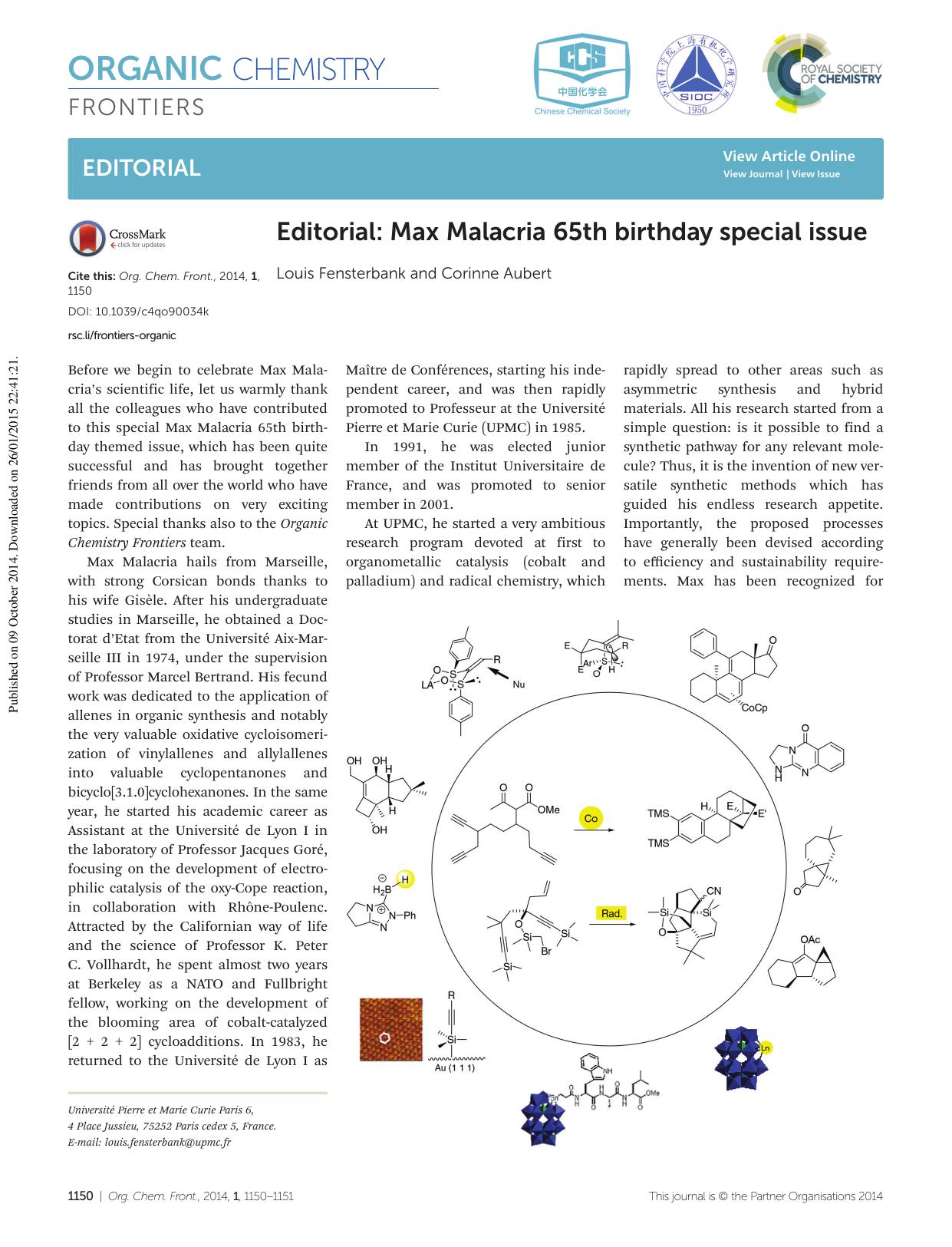 Editorial: Max Malacria 65th birthday special issue by Louis Fensterbank Corinne Aubert