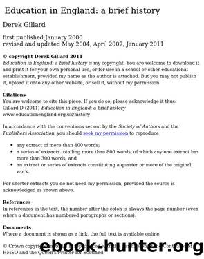 Education in England: A Brief History by Derek Gillard