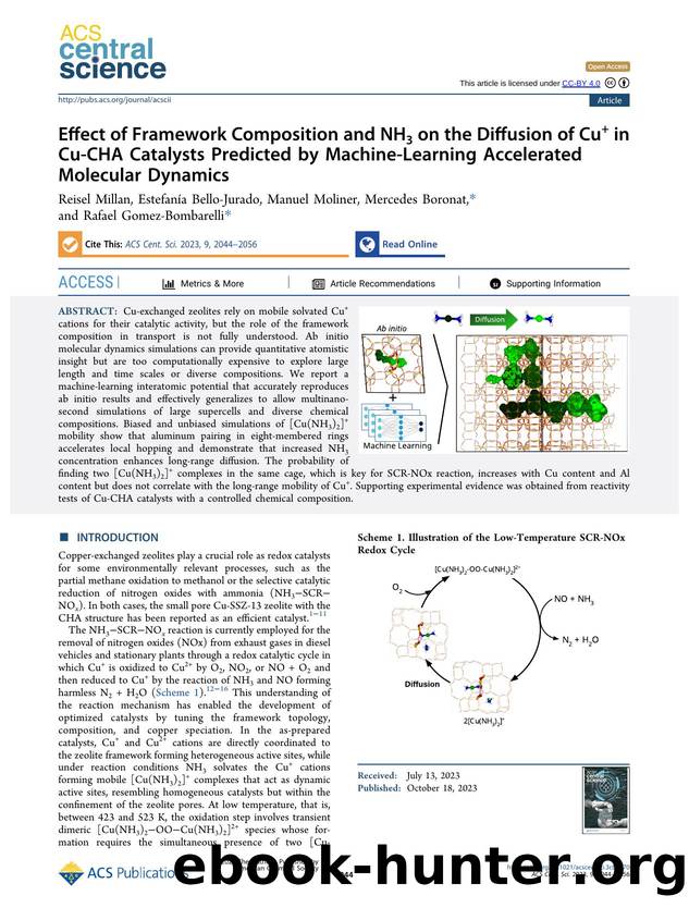 Effect of Framework Composition and NH3 on the Diffusion of Cu+ in Cu-CHA Catalysts Predicted by Machine-Learning Accelerated Molecular Dynamics by unknow