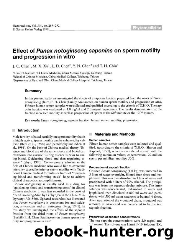 Effect of Panax notoginseng saponins on sperm motility and progression in vitro by J.C. Chen & M.X. Xu & L.D. Chen & Y.N. Chen & T.H. Chiu