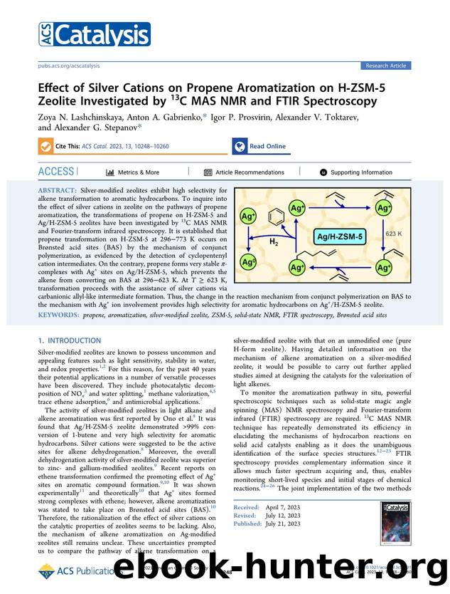 Effect of Silver Cations on Propene Aromatization on H-ZSM-5 Zeolite Investigated by 13C MAS NMR and FTIR Spectroscopy by unknow
