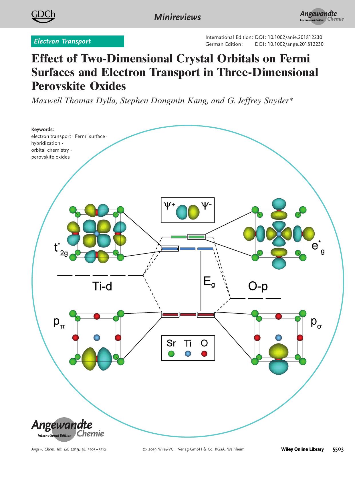Effect of TwoâDimensional Crystal Orbitals on Fermi Surfaces and Electron Transport in ThreeâDimensional Perovskite Oxides by Unknown