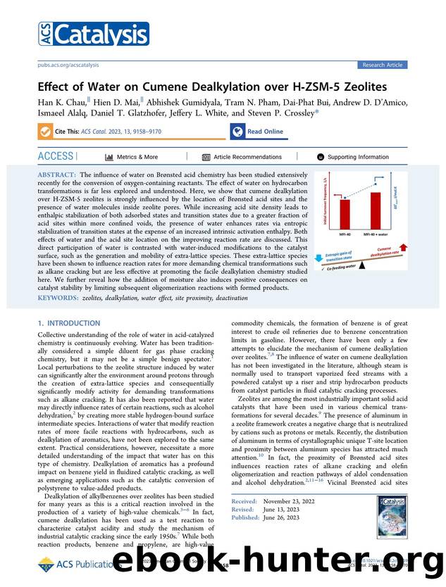 Effect of Water on Cumene Dealkylation over H-ZSM-5 Zeolites by unknow