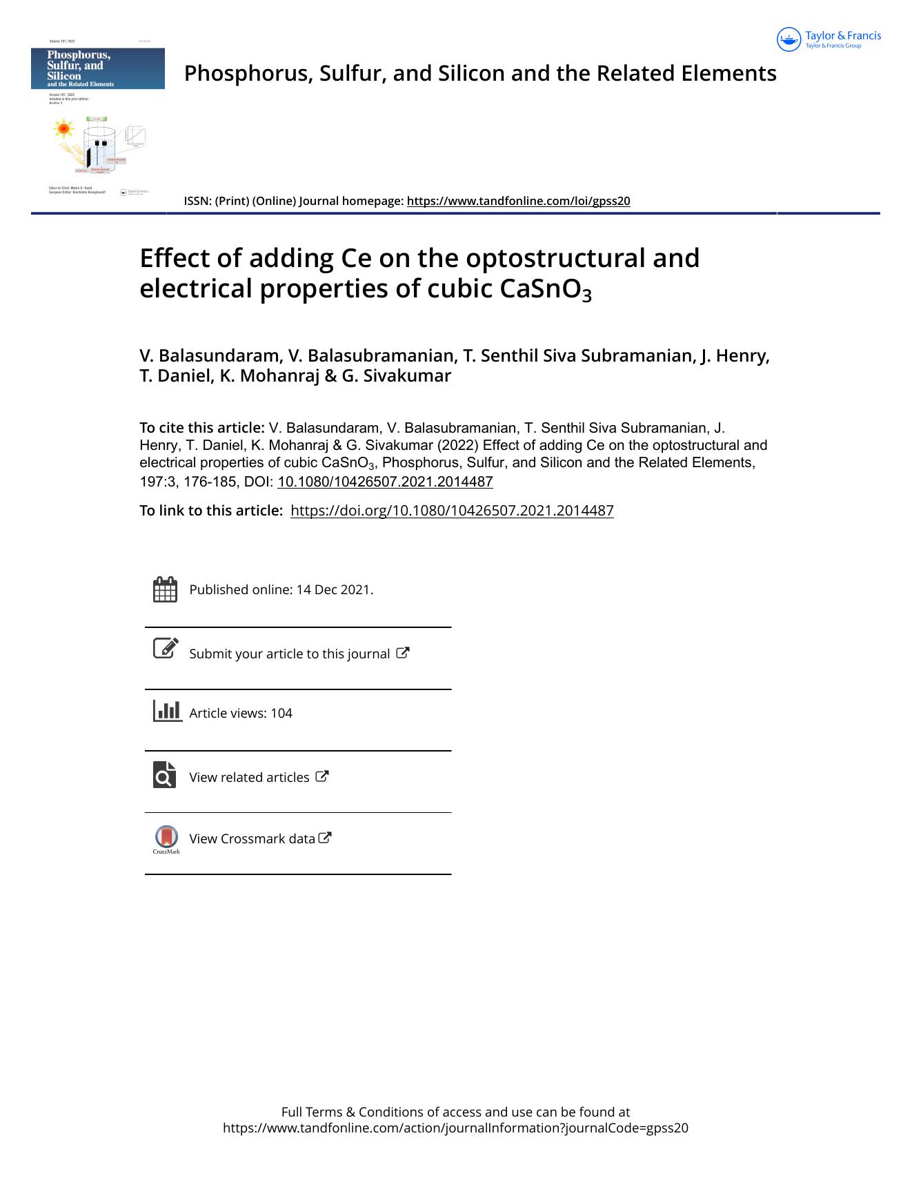 Effect of adding Ce on the optostructural and electrical properties of cubic CaSnO3 by unknow