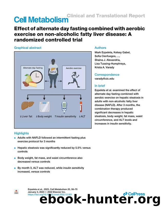 Effect of alternate day fasting combined with aerobic exercise on non-alcoholic fatty liver disease: A randomized controlled trial by unknow
