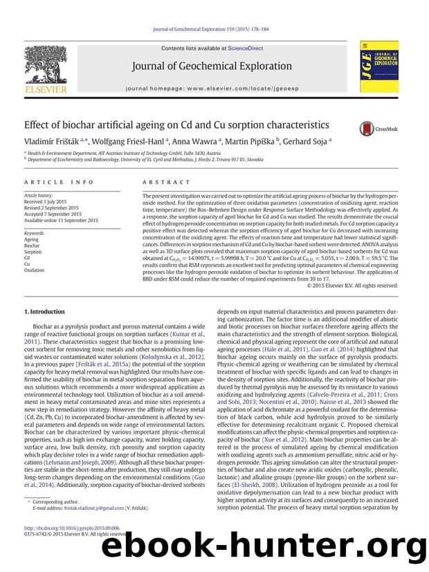 Effect of biochar artificial ageing on Cd and Cu sorption characteristics by Vladimír Frišták & Wolfgang Friesl-Hanl & Anna Wawra & Martin Pipíška & Gerhard Soja