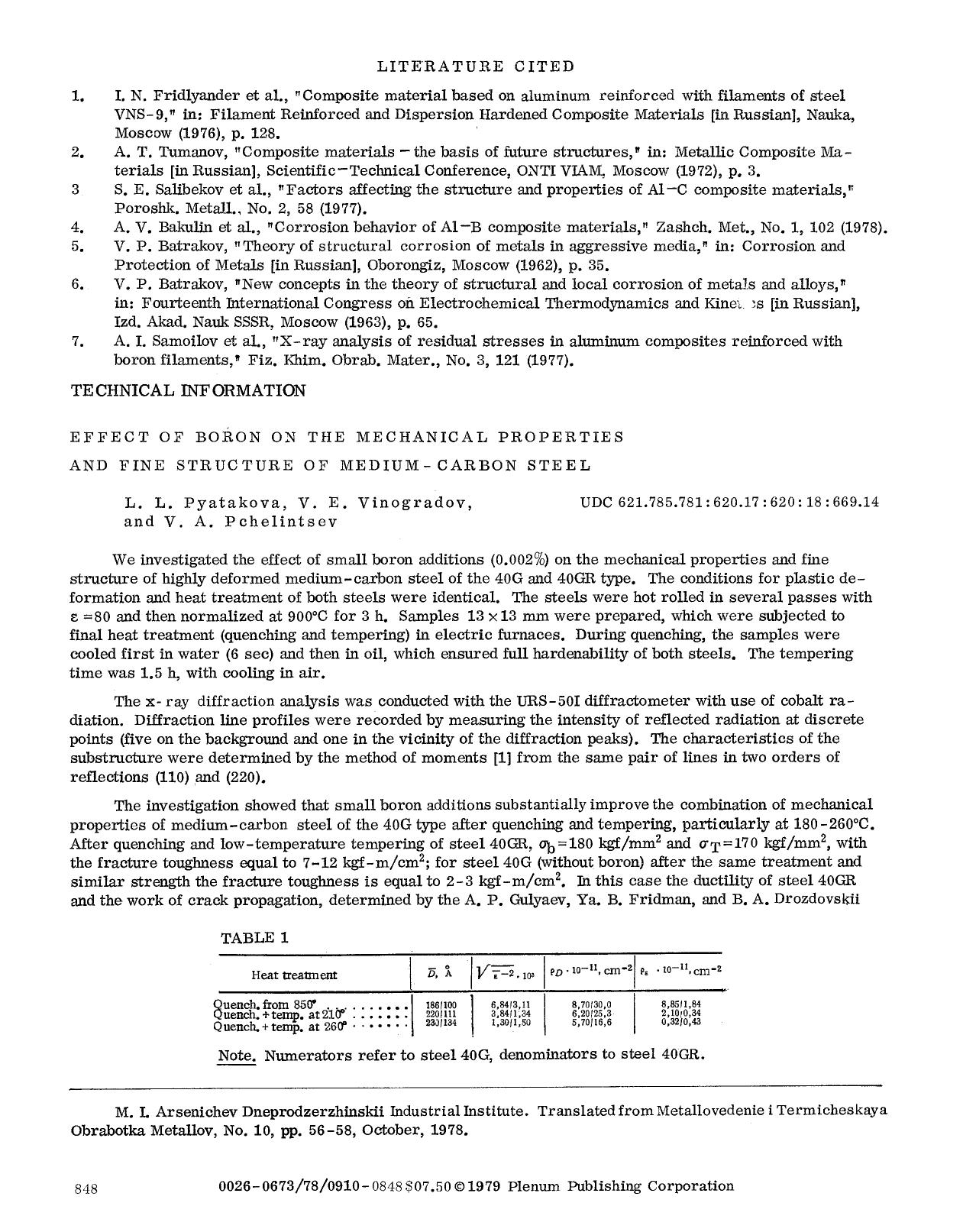 Effect of boron on the mechanical properties and fine structure of medium-carbon steel by Unknown
