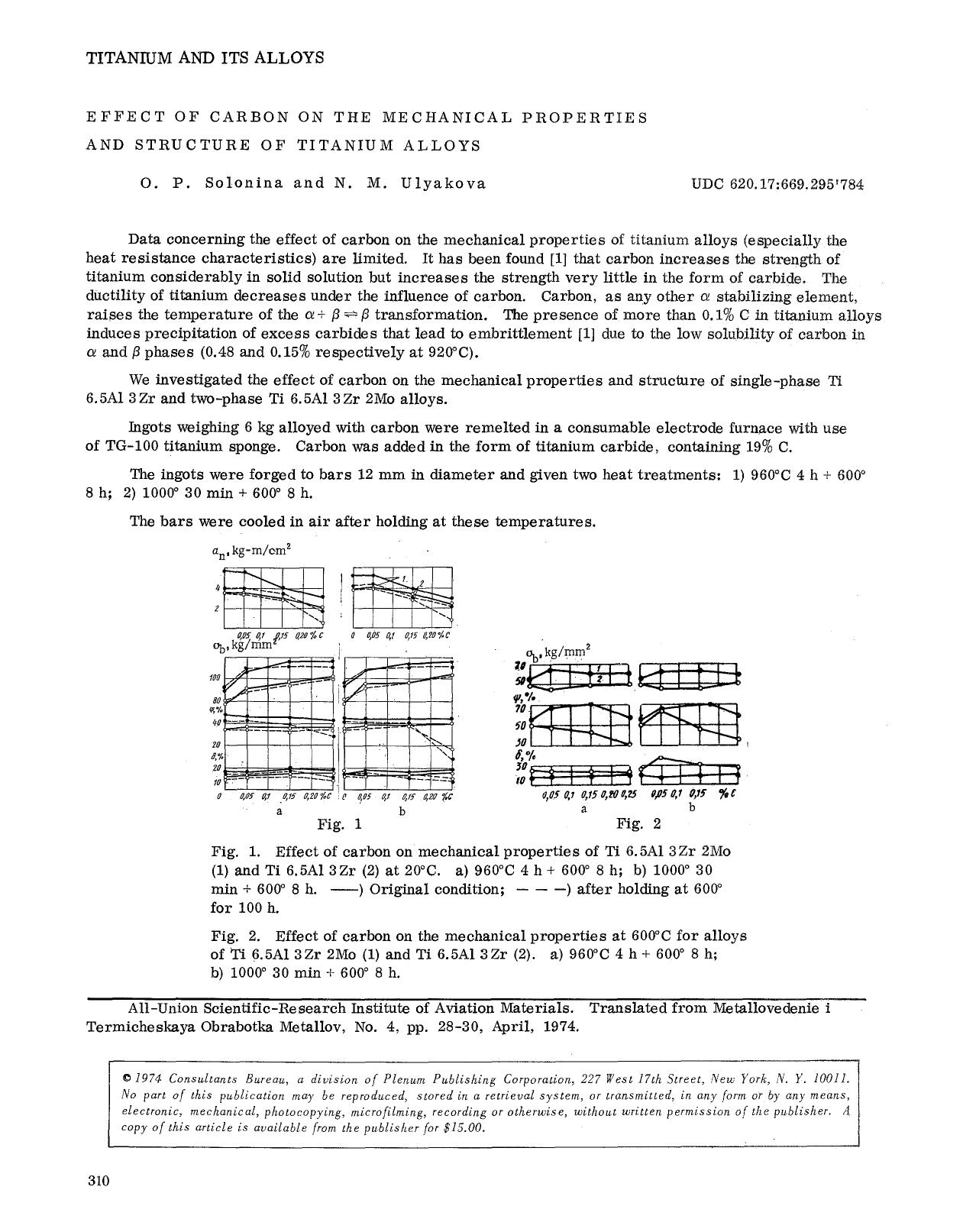 Effect of carbon on the mechanical properties and structure of titanium alloys by Unknown