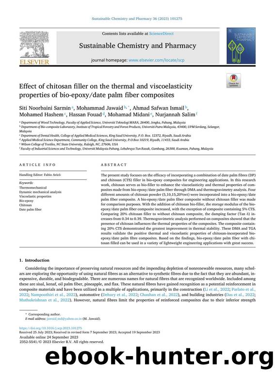 Effect of chitosan filler on the thermal and viscoelasticity properties of bio-epoxydate palm fiber composites by unknow