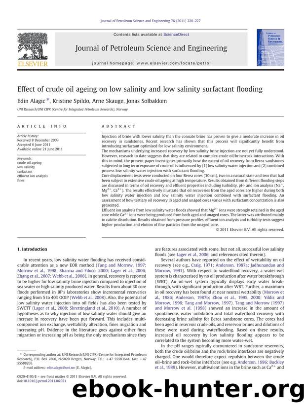 Effect of crude oil ageing on low salinity and low salinity surfactant flooding by Edin Alagic & Kristine Spildo & Arne Skauge & Jonas Solbakken