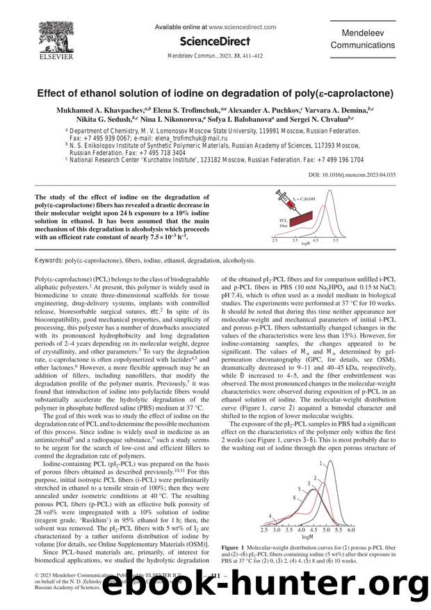 Effect of ethanol solution of iodine on degradation of poly(Îµ-caprolactone) by unknow