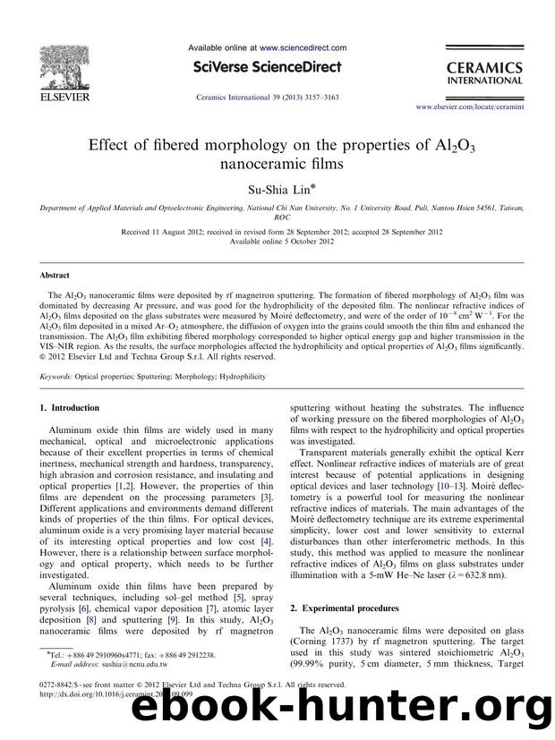 Effect of fibered morphology on the properties of Al2O3 nanoceramic films by Su-Shia Lin