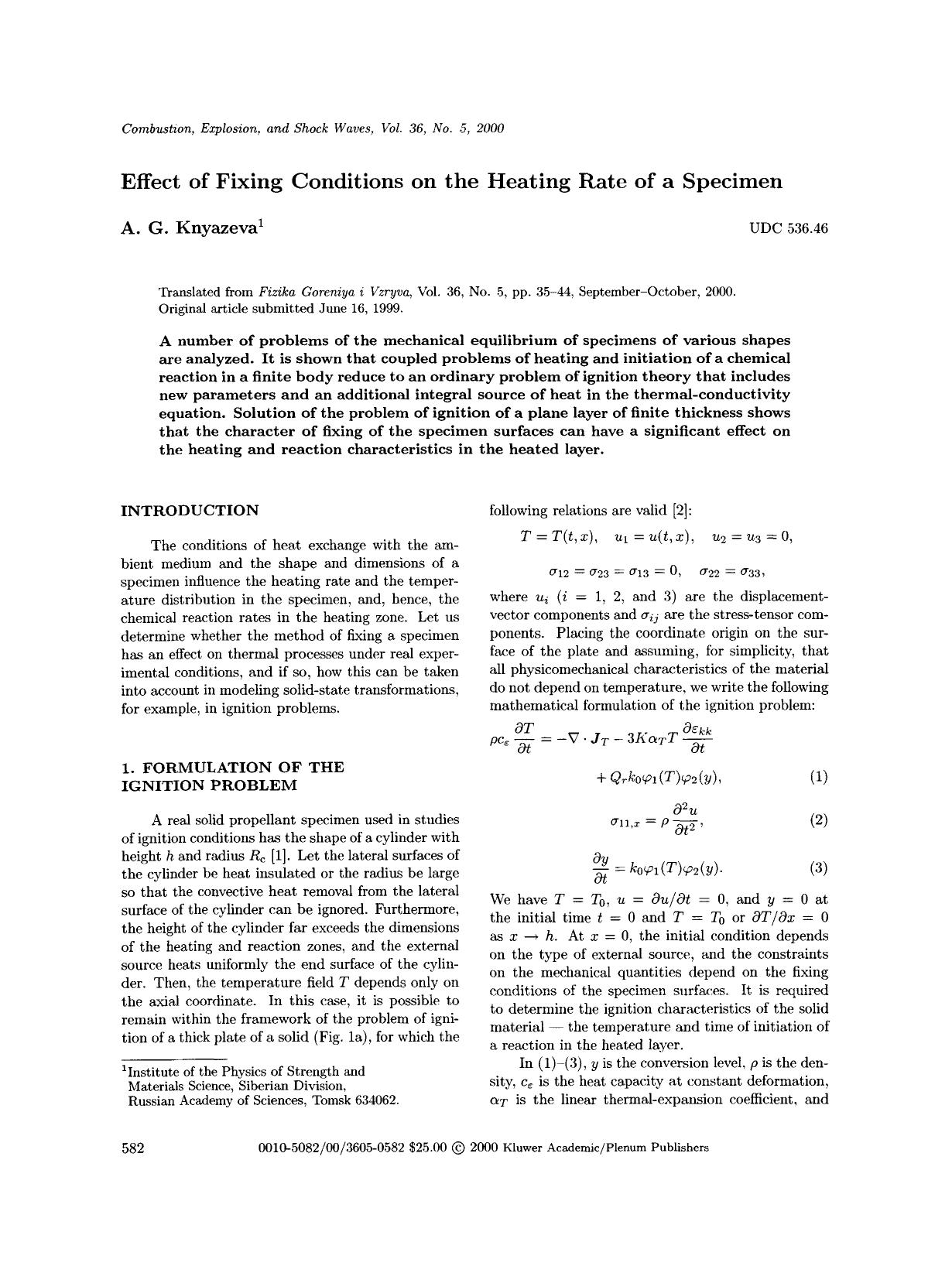 Effect of fixing conditions on the heating rate of a specimen by Unknown