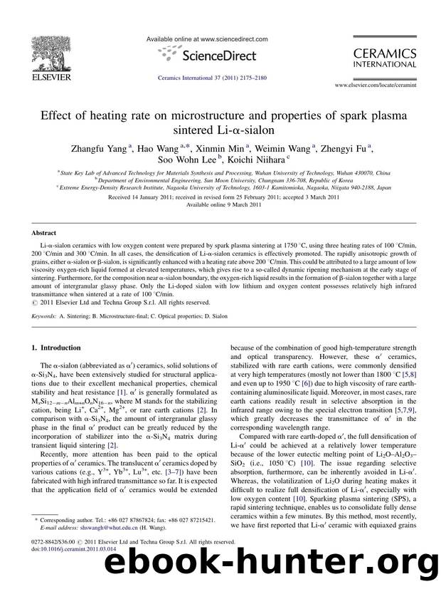 Effect of heating rate on microstructure and properties of spark plasma sintered Li-ÃÂ±-sialon by Zhangfu Yang