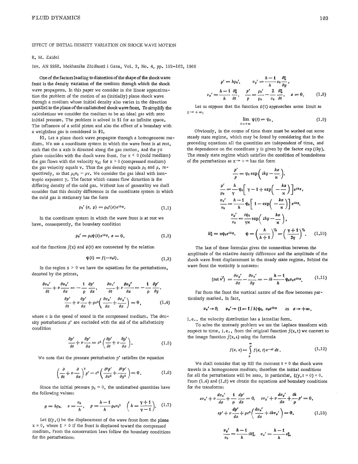 Effect of initial density variation on shock wave motion by Unknown