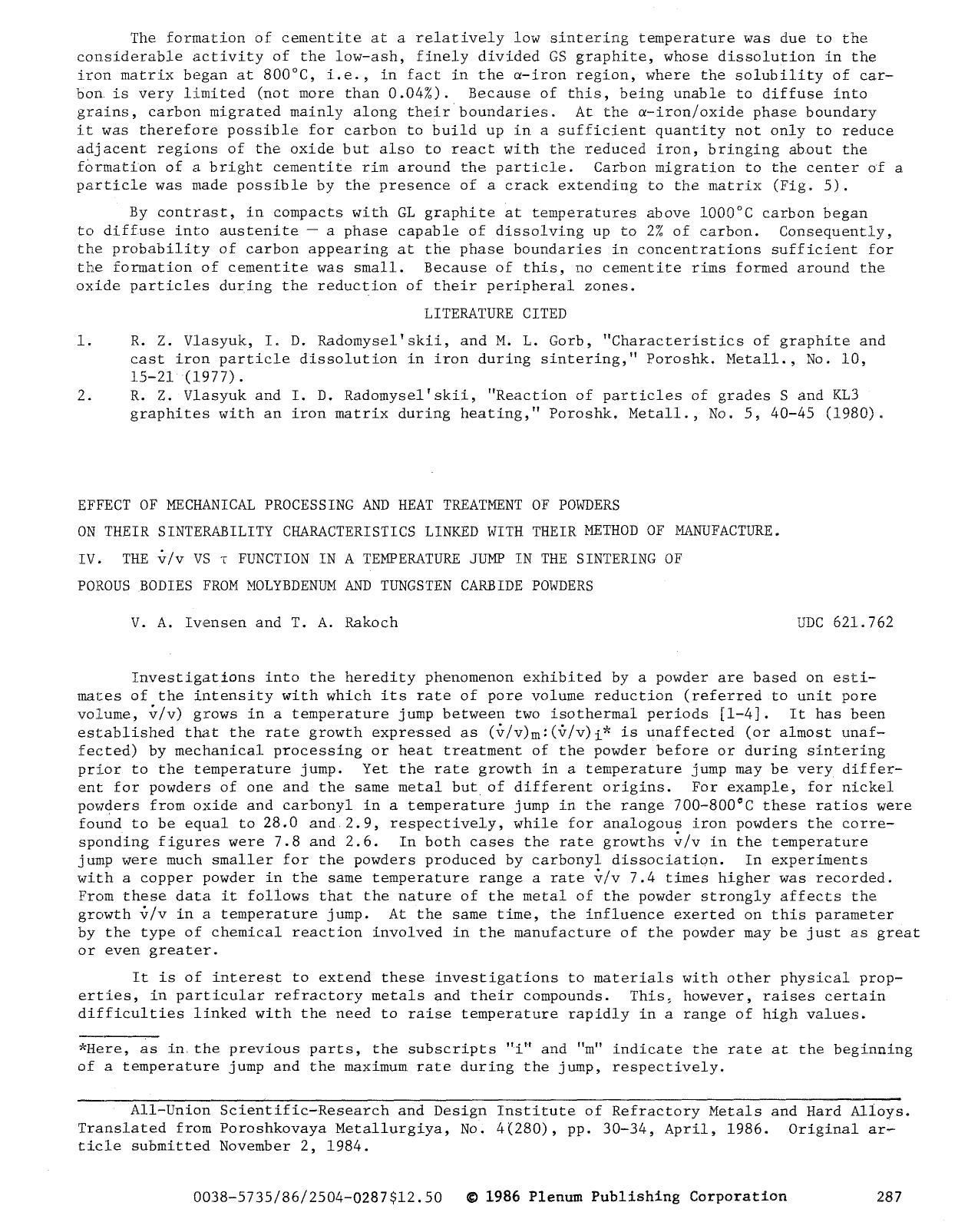 Effect of mechanical processing and heat treatment of powders on their sinterability characteristics linked with their method of manufacture. IV. The &#x0076;v VS &#x03C4; function by Unknown