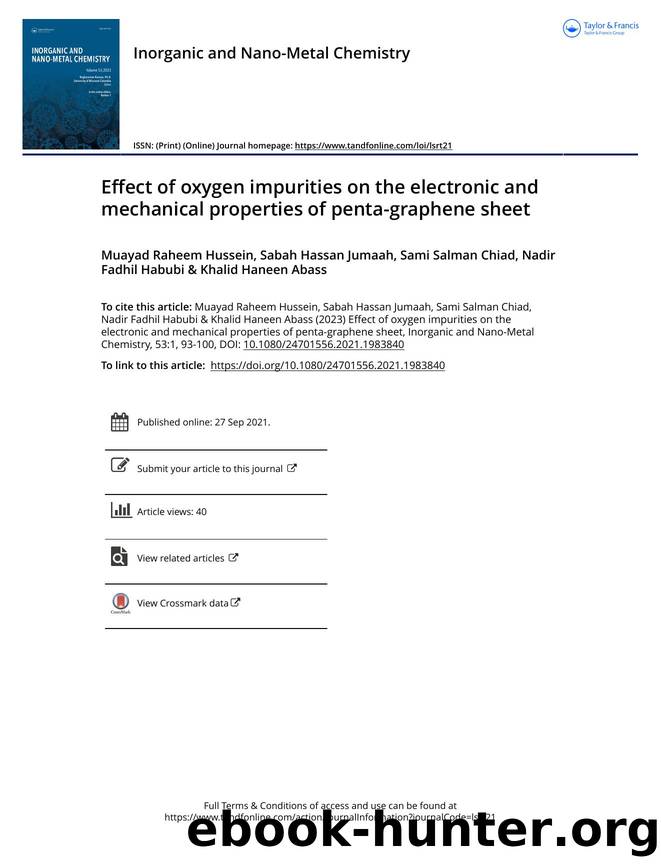 Effect of oxygen impurities on the electronic and mechanical properties of penta-graphene sheet by unknow