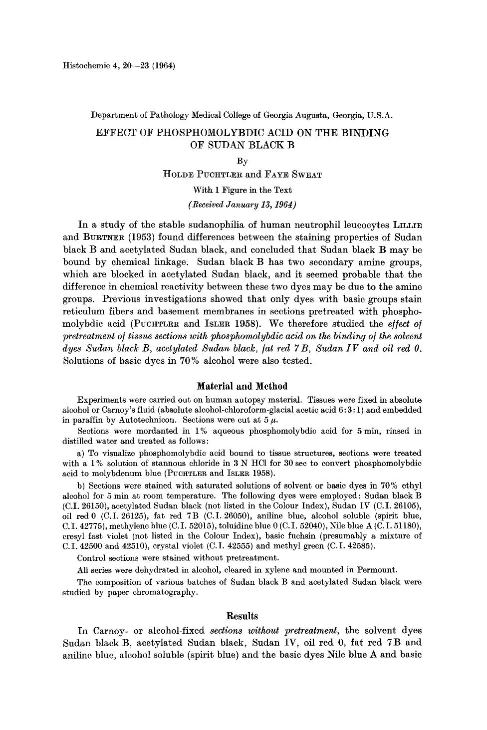 Effect of phosphomolybdic acid on the binding of Sudan black B by Unknown