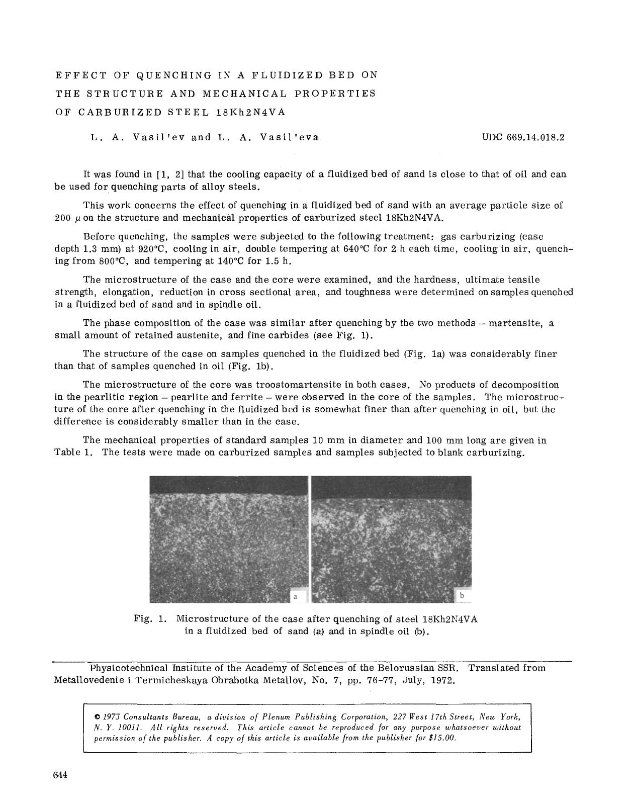 Effect of quenching in a fluidized bed on the structure and mechanical properties of carburized steel 18Kh2N4VA by Unknown