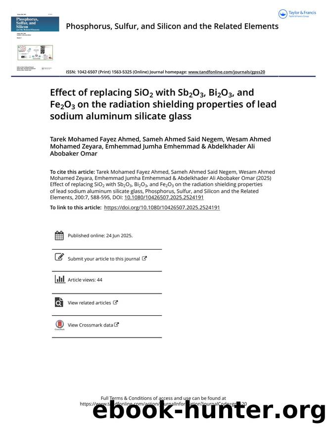 Effect of replacing SiO2 with Sb2O3, Bi2O3, and Fe2O3 on the radiation shielding properties of lead sodium aluminum silicate glass by unknow