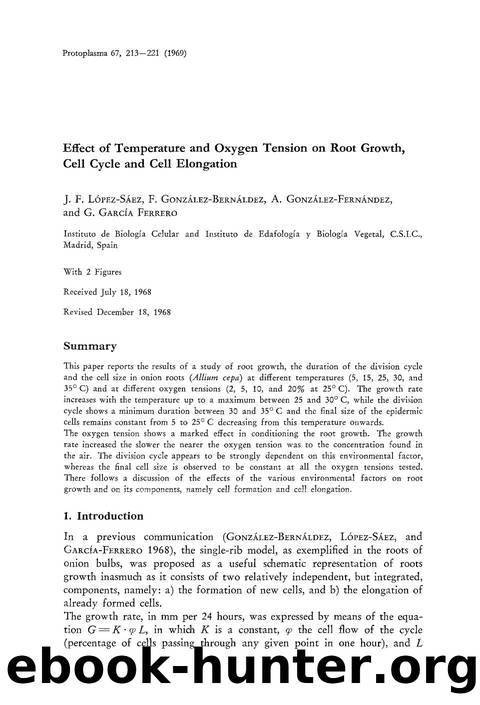 Effect of temperature and oxygen tension on root growth, cell cycle and cell elongation by Unknown