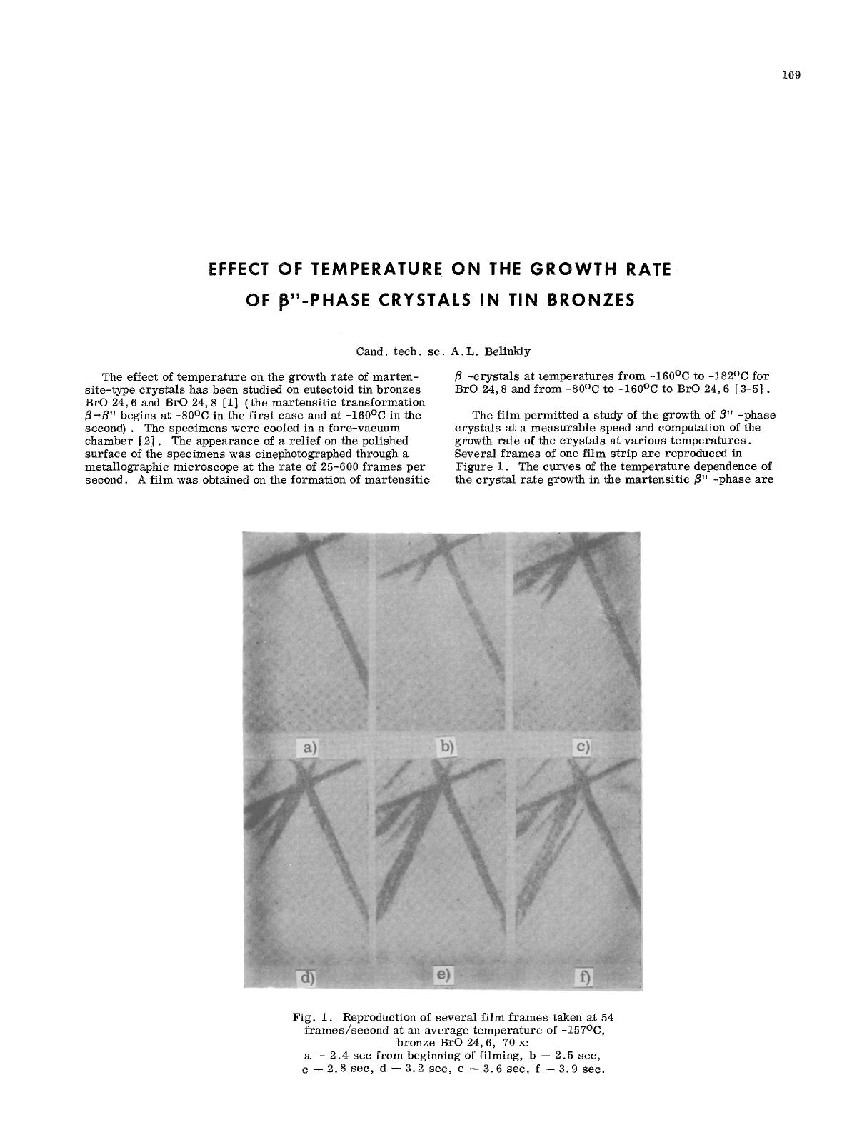 Effect of temperature on the growth rate of β”-phase crystals in tin bronzes by Unknown