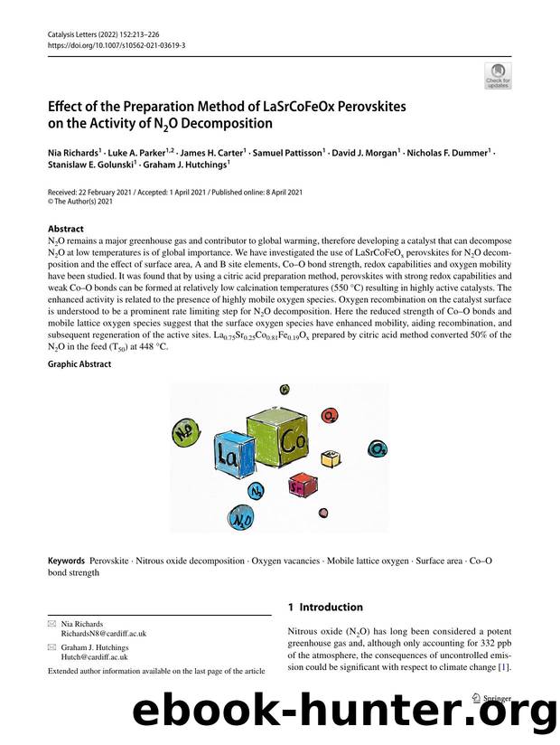 Effect of the Preparation Method of LaSrCoFeOx Perovskites on the Activity of N2O Decomposition by unknow