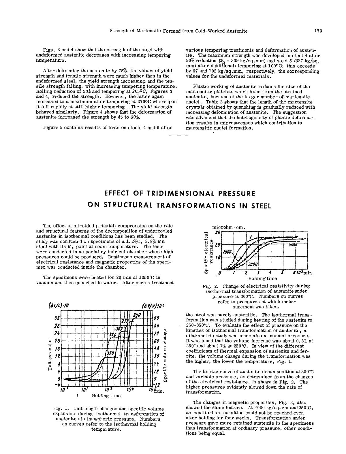 Effect of tridimensional pressure on structural transformations in steel by Unknown